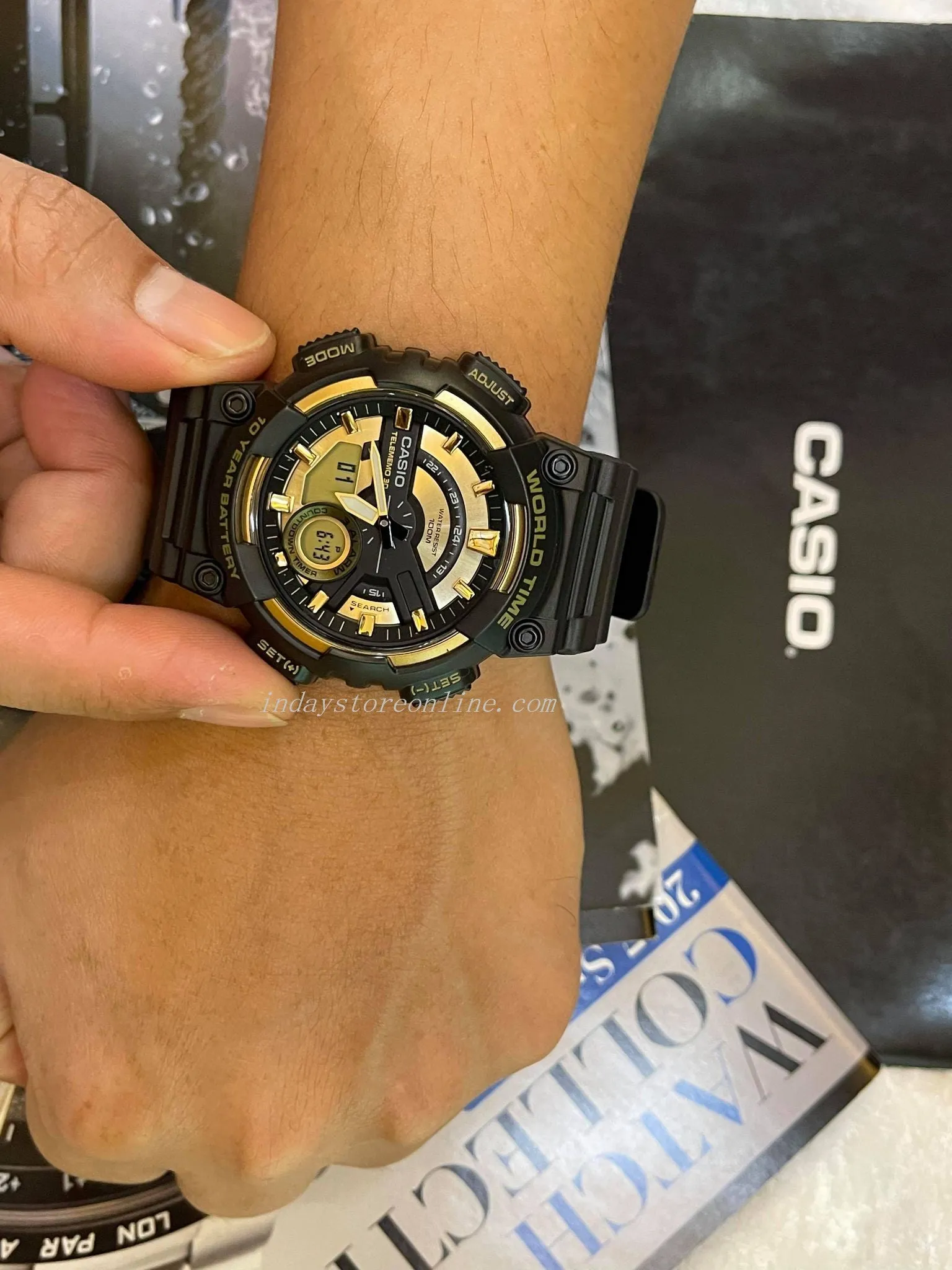 Casio Analog-Digital Men's Watch AEQ-110BW-9A Resin Band Resin Glass Battery Life 10-Years