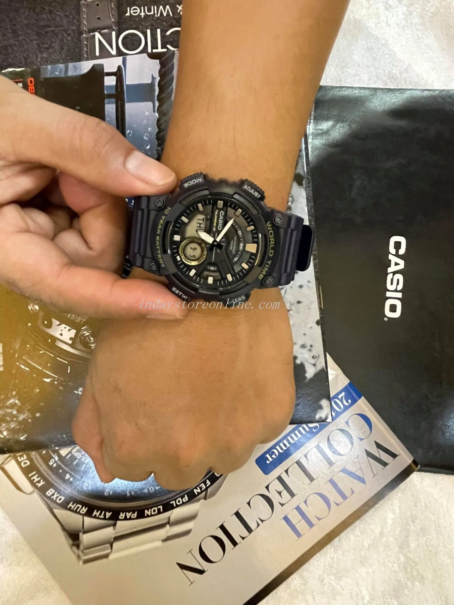 Casio Analog-Digital Men's Watch AEQ-110W-2A Resin Band Resin Glass Battery Life 10-Years