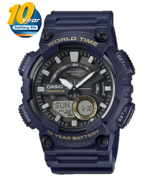 Casio Analog-Digital Men's Watch AEQ-110W-2A Resin Band Resin Glass Battery Life 10-Years