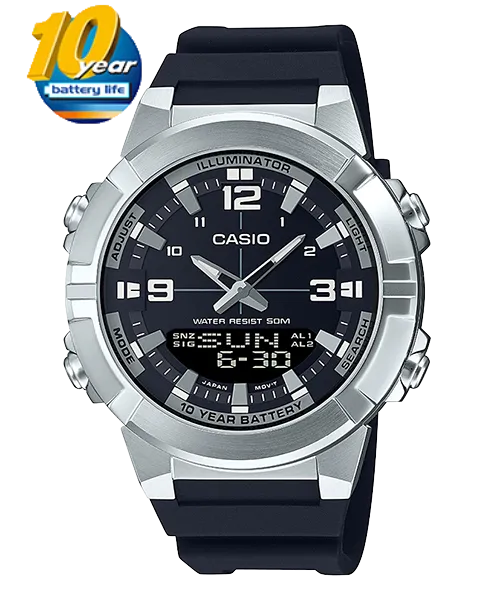 Casio Analog-Digital Men's Watch AMW-870-1A Resin Band Mineral Glass Battery Life 10-Years