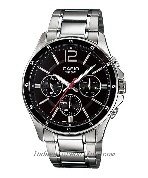 Casio Fashion Men's Watch MTP-1374D-1A Stainless Steel Band Mineral Glass