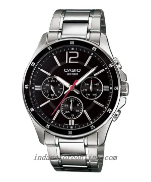 Casio Fashion Men's Watch MTP-1374D-1A Stainless Steel Band Mineral Glass