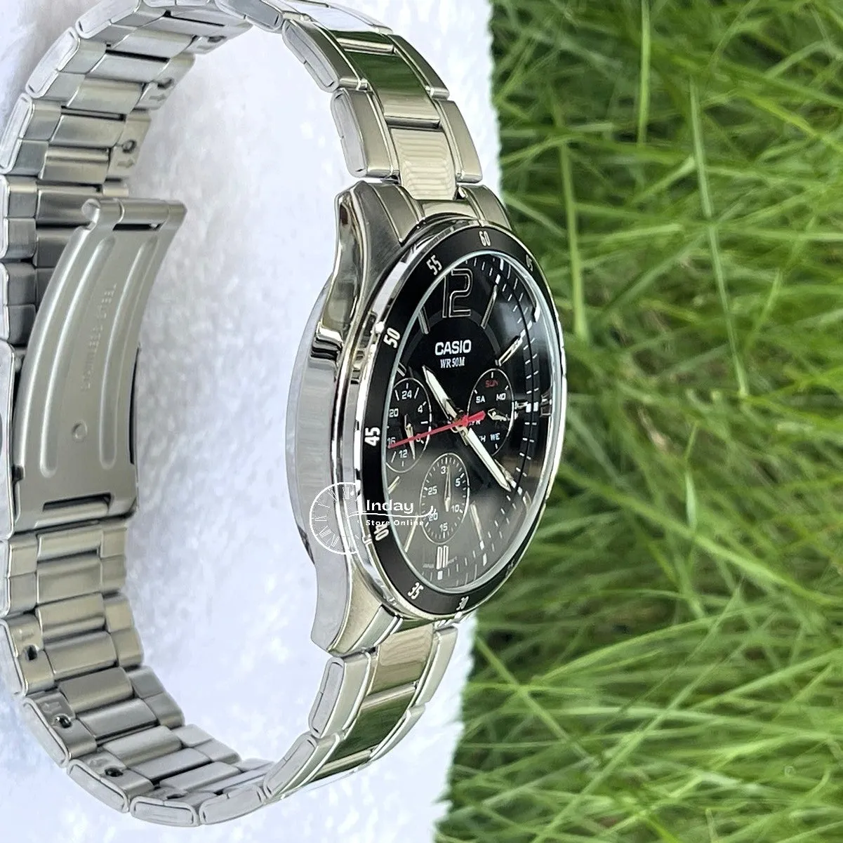 Casio Fashion Men's Watch MTP-1374D-1A Stainless Steel Band Mineral Glass
