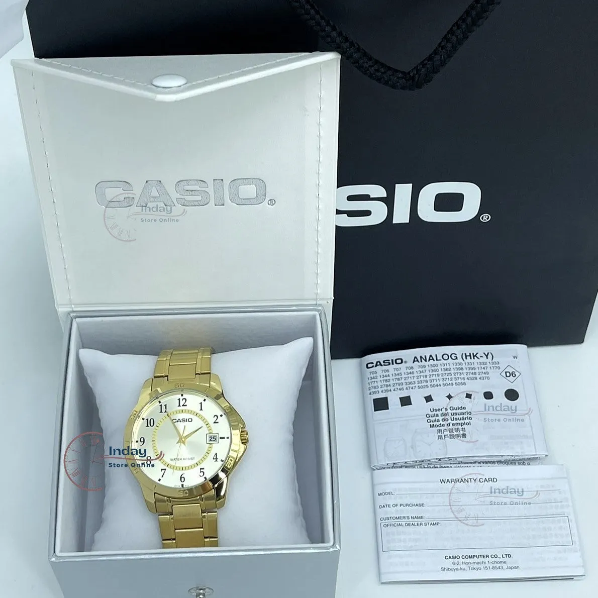 Casio Standard Men's Watch MTP-V004G-9B Gold Plated Stainless Steel Strap Mineral Glass