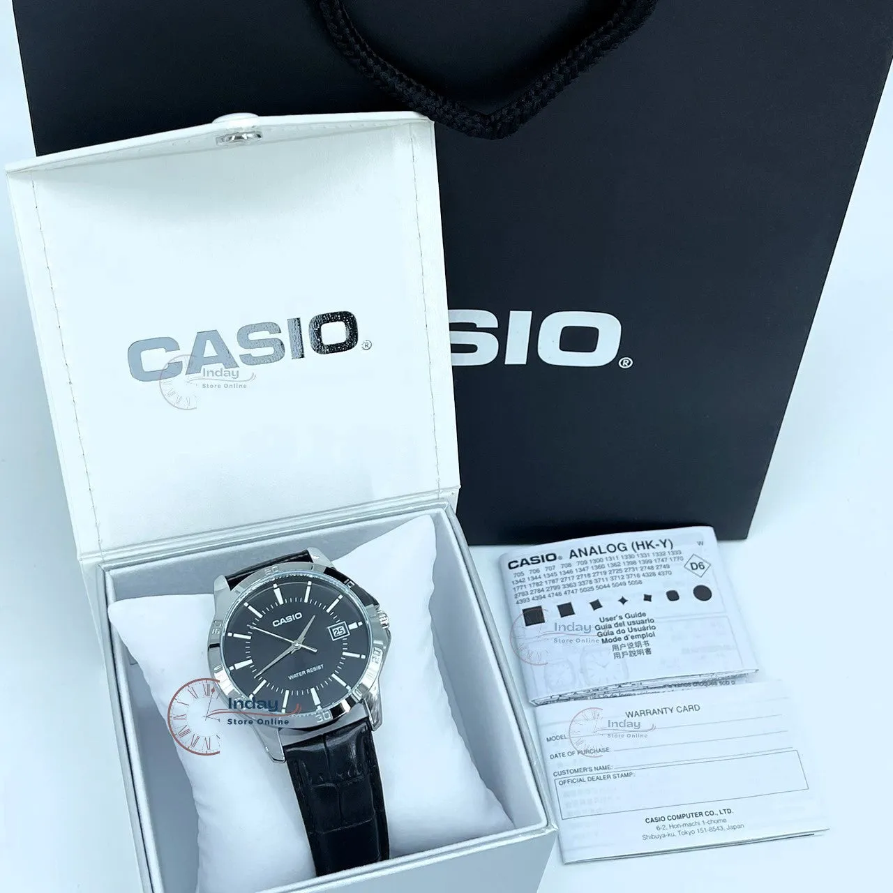 Casio Standard Men's Watch MTP-V004L-1A Black Leather Strap Mineral Glass