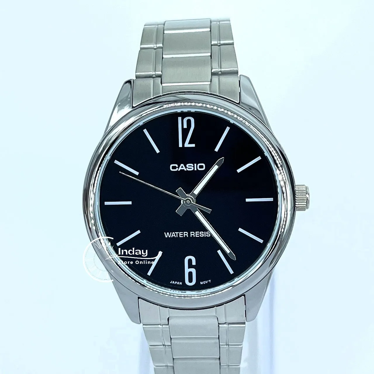 Casio Standard Men's Watch MTP-V005D-1B Silver Plated Stainless Steel Mineral Glass