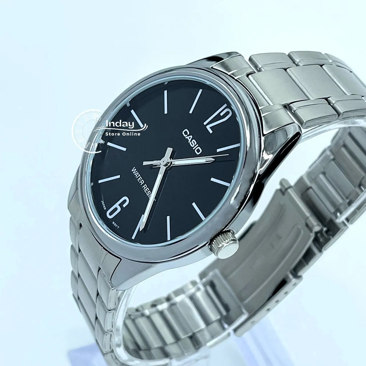Casio Standard Men's Watch MTP-V005D-1B Silver Plated Stainless Steel Mineral Glass