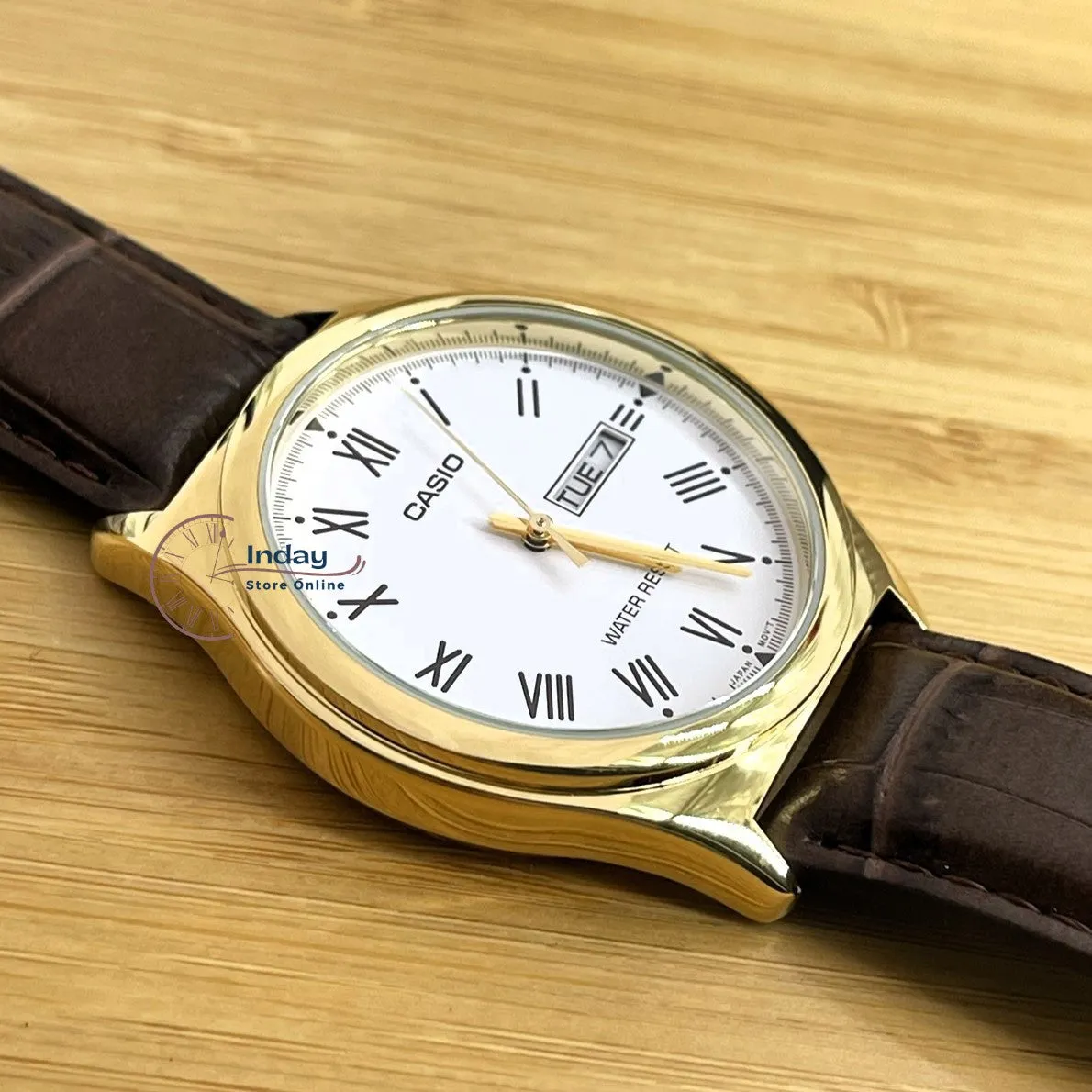 Casio Standard Men's Watch MTP-V006GL-7B Brown Leather Strap Mineral Glass