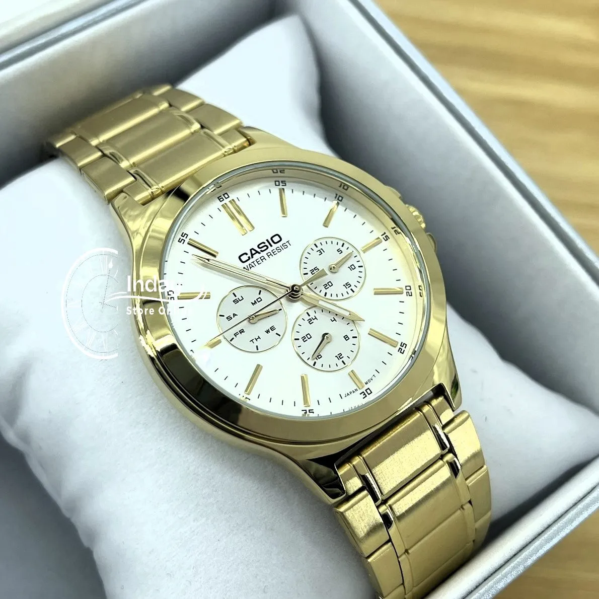 Casio Standard Men's Watch MTP-V300G-7A Gold Plated Stainless Steel Mineral Glass