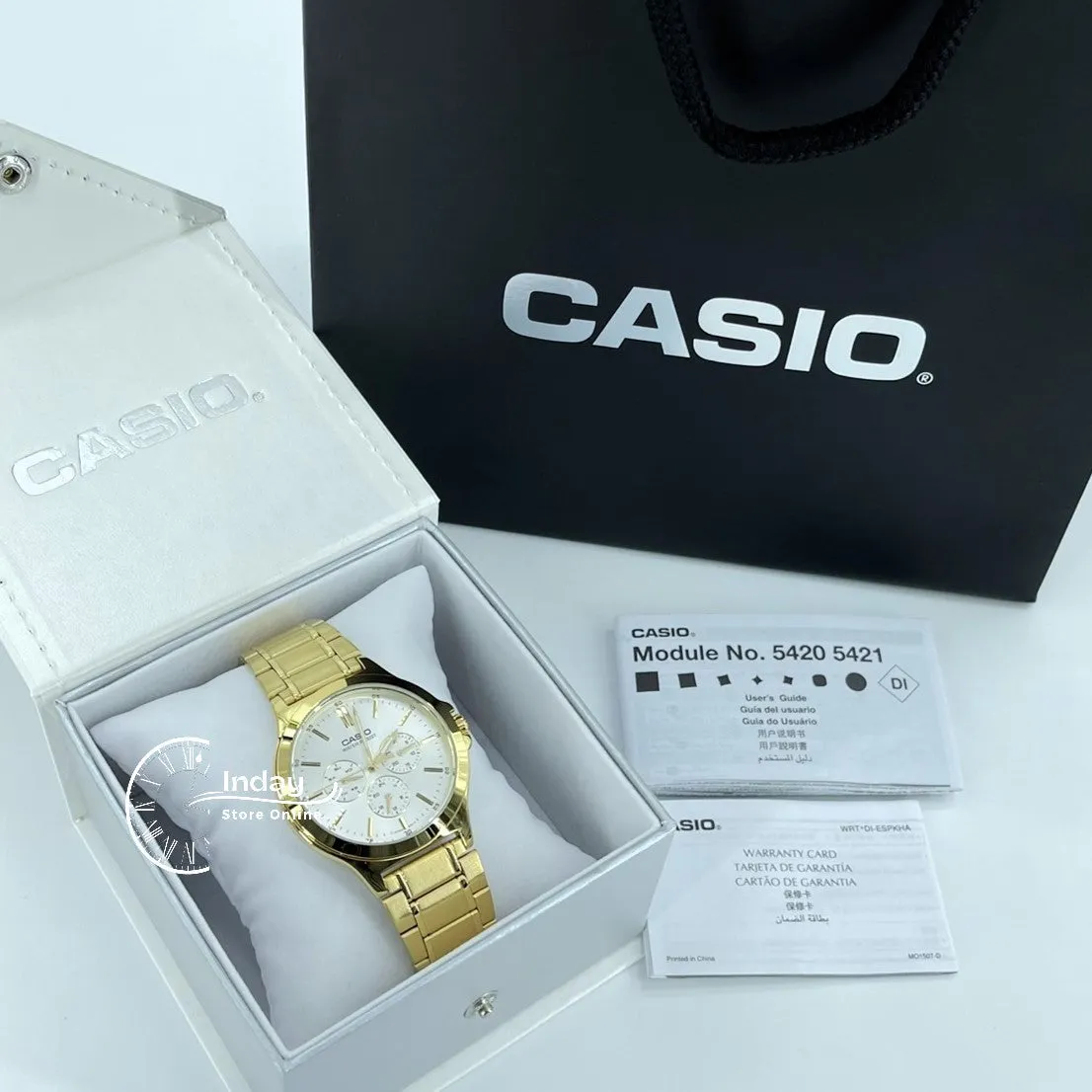Casio Standard Men's Watch MTP-V300G-7A Gold Plated Stainless Steel Mineral Glass