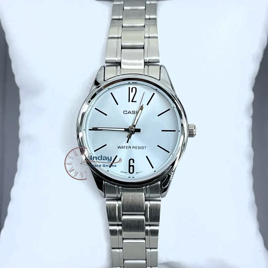 Casio Standard Women's Watch LTP-V005D-2B Silver Plated Stainless Steel Strap