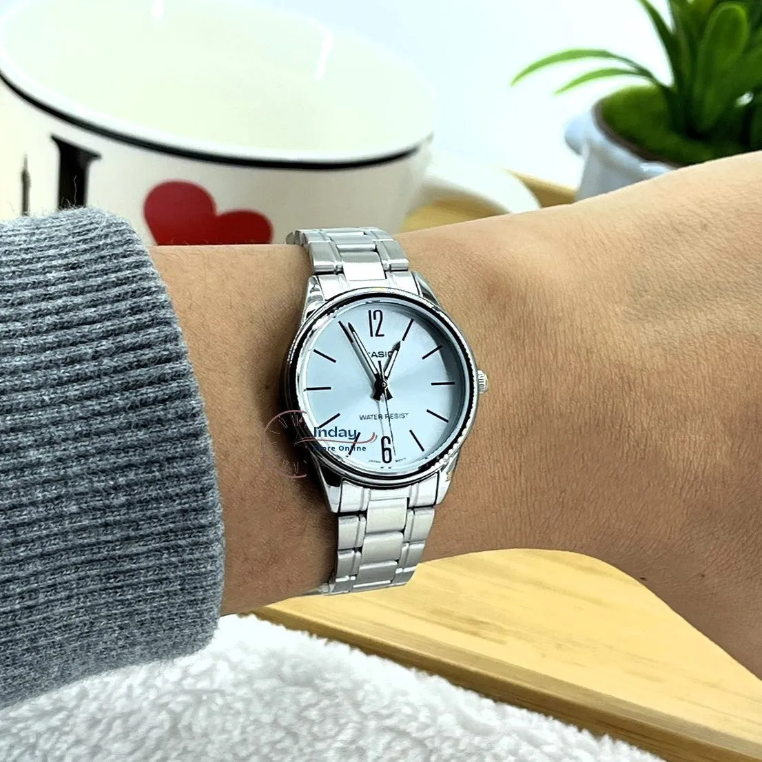 Casio Standard Women's Watch LTP-V005D-2B Silver Plated Stainless Steel Strap