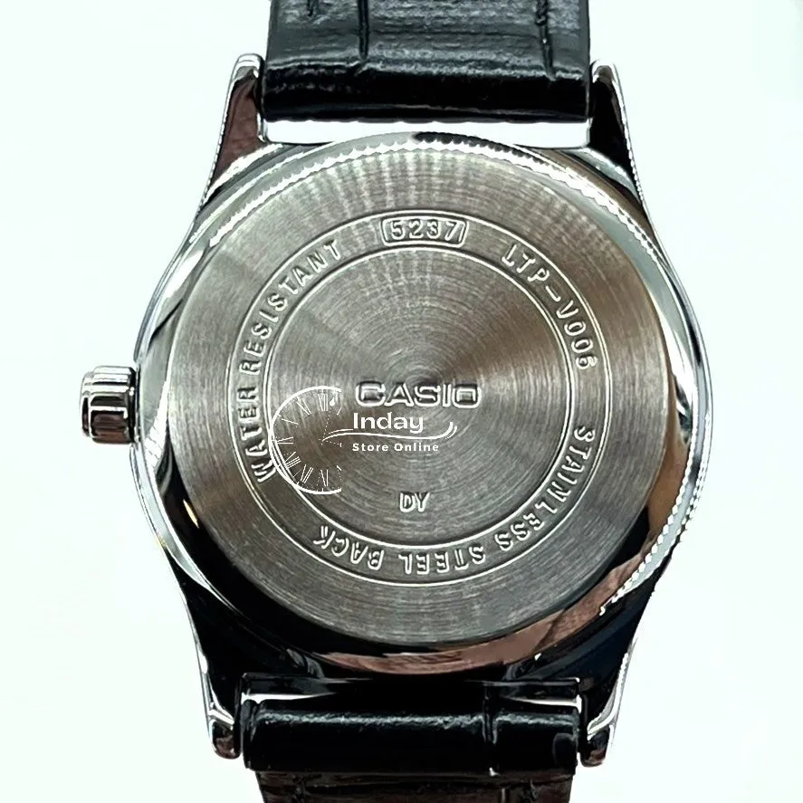 Casio Standard Women's Watch LTP-V006L-7B Black Leather Strap Mineral Glass