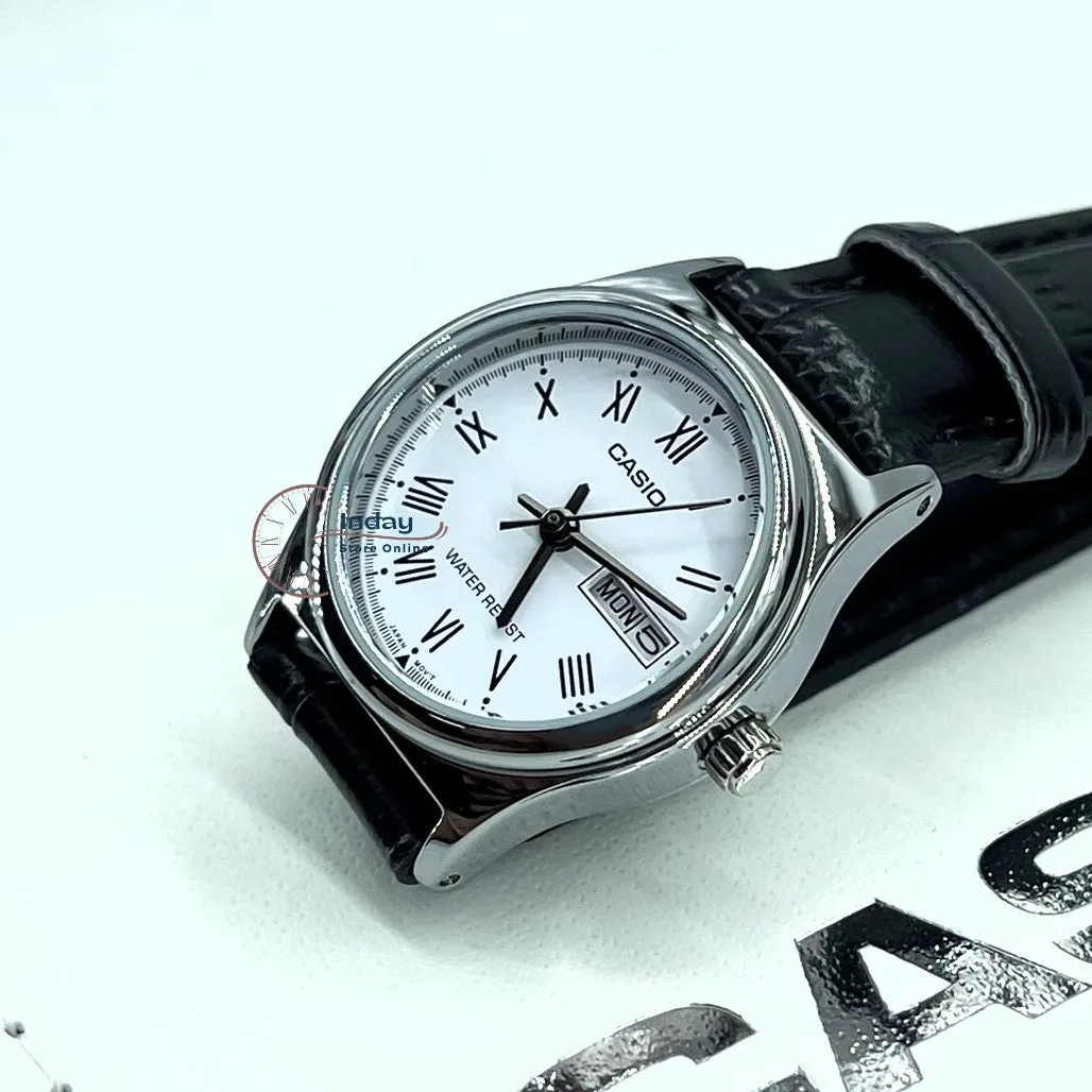 Casio Standard Women's Watch LTP-V006L-7B Black Leather Strap Mineral Glass