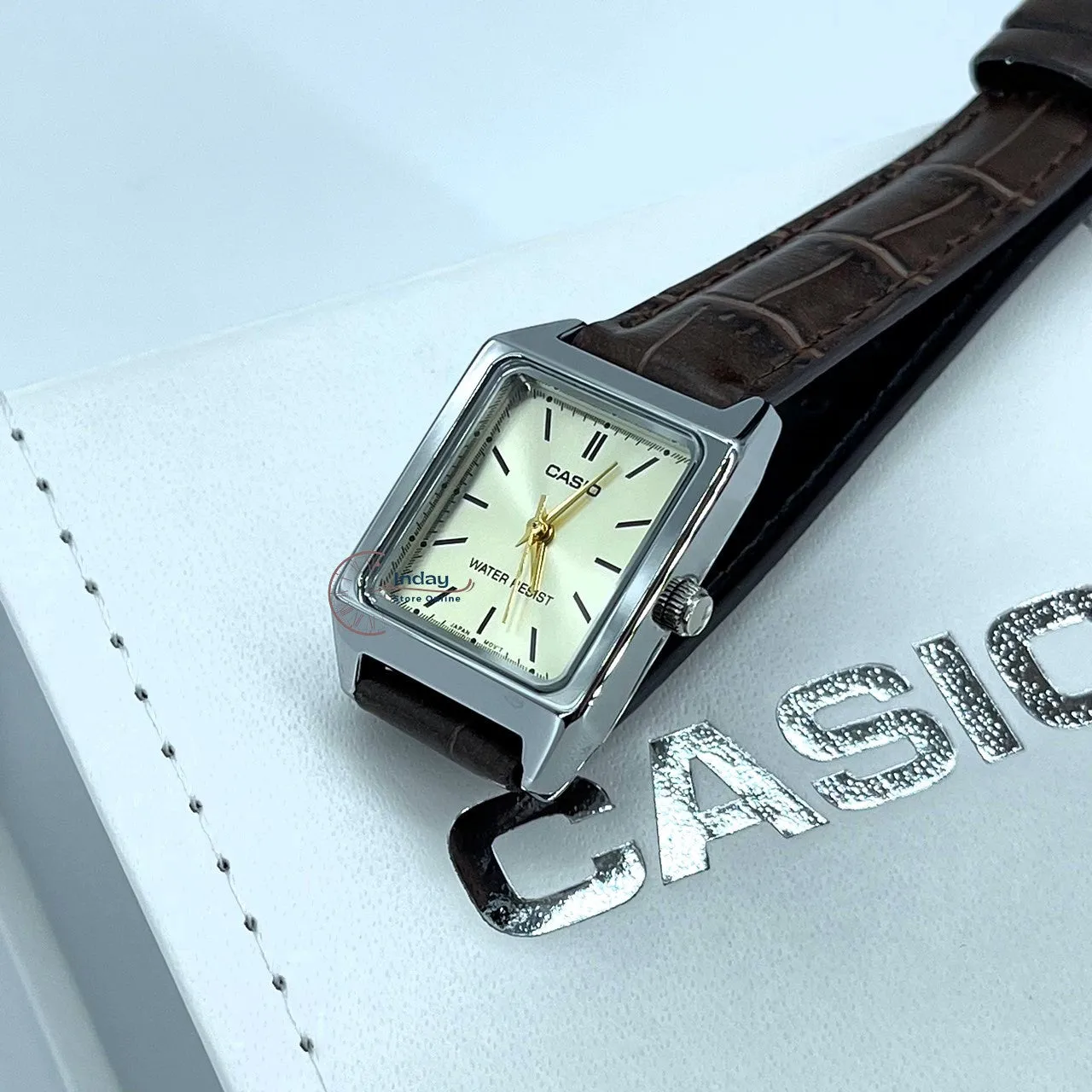 Casio Standard Women's Watch LTP-V007L-9E Square Type Brown Leather Strap