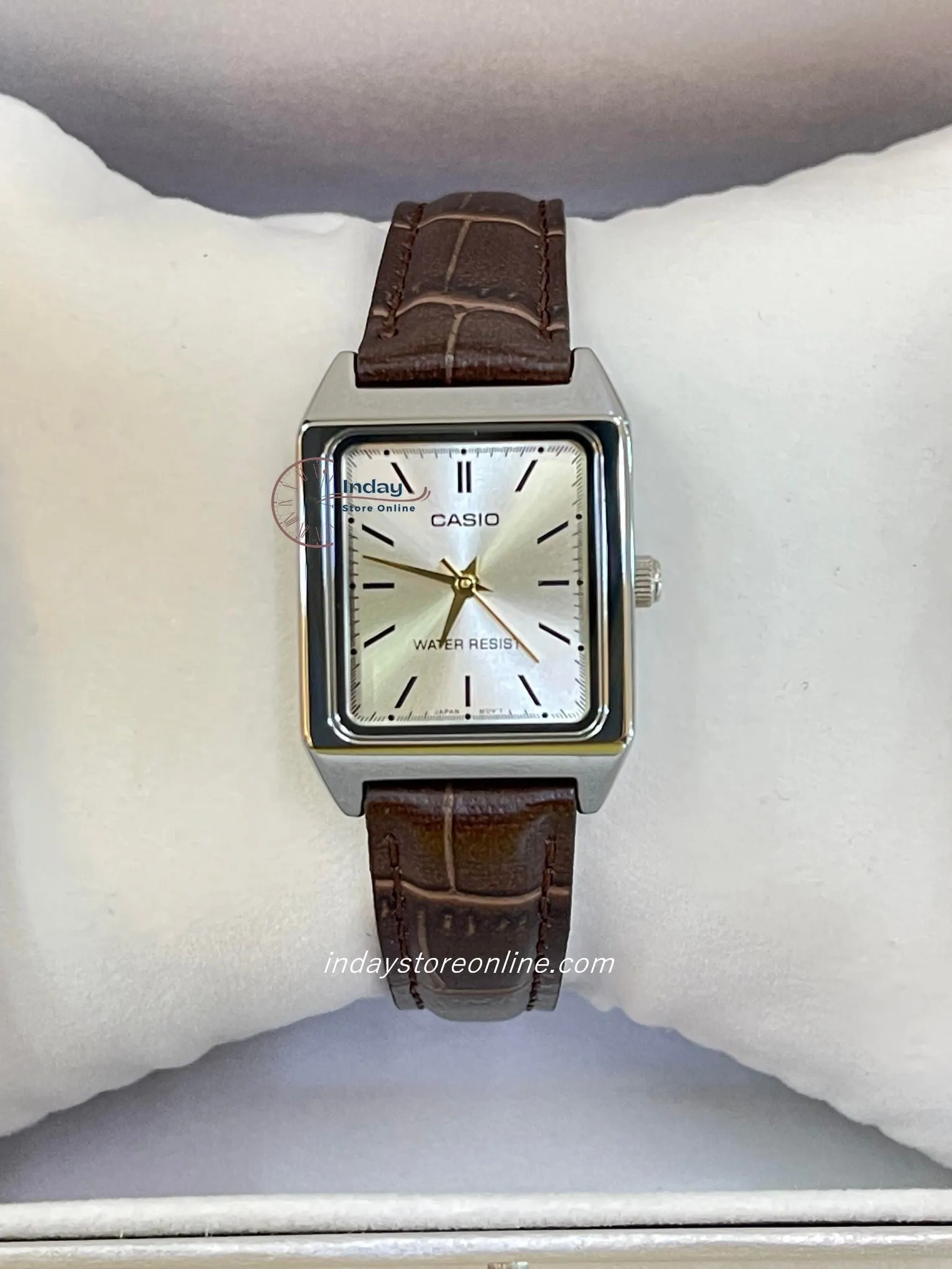 Casio Standard Women's Watch LTP-V007L-9E Square Type Brown Leather Strap