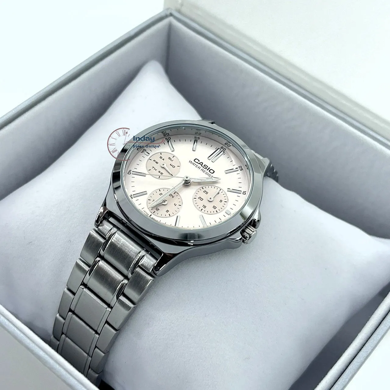 Casio Standard Women's Watch LTP-V300D-4A Silver Plated Stainless Steel Strap