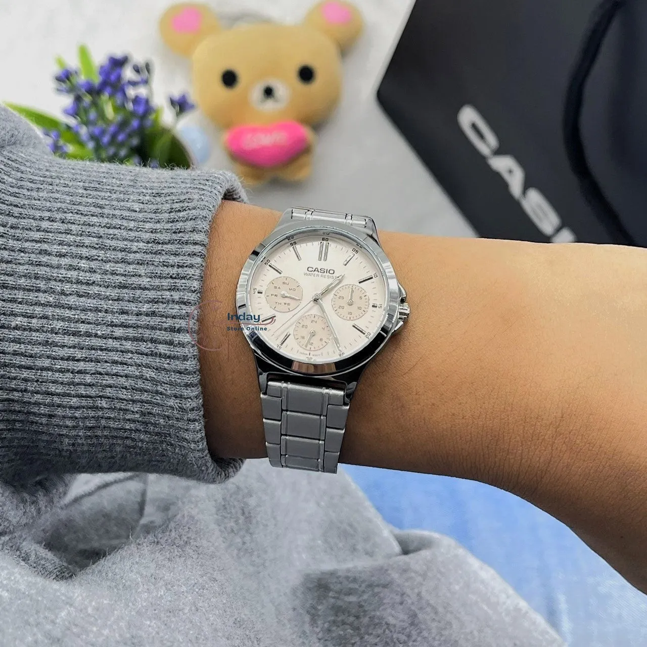 Casio Standard Women's Watch LTP-V300D-4A Silver Plated Stainless Steel Strap