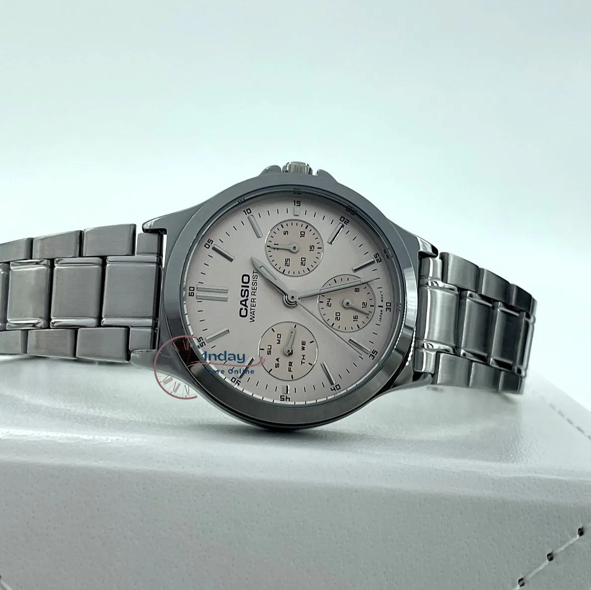 Casio Standard Women's Watch LTP-V300D-4A Silver Plated Stainless Steel Strap