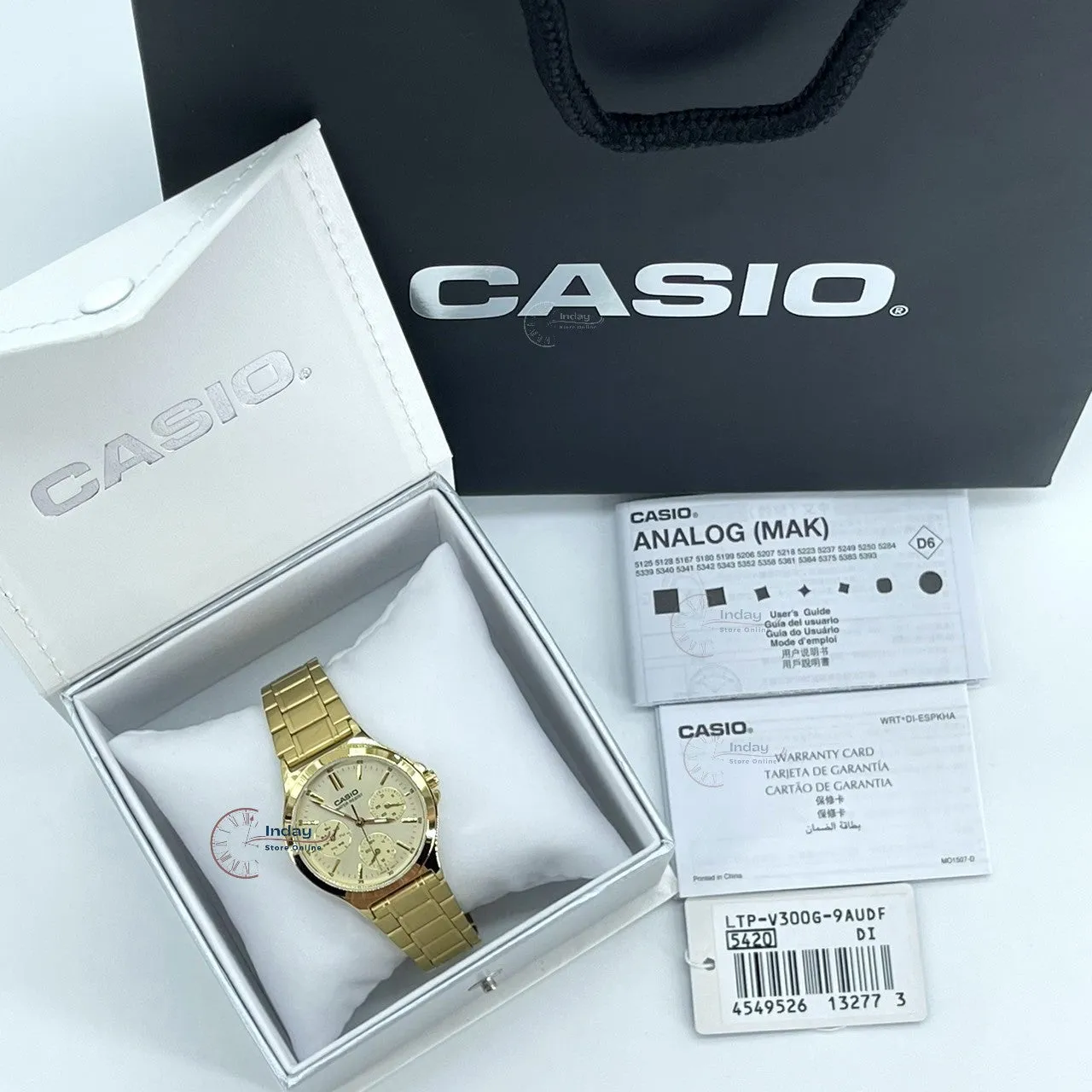 Casio Standard Women's Watch LTP-V300G-9A Gold Plated Stainless Strap Triple-fold Clasp