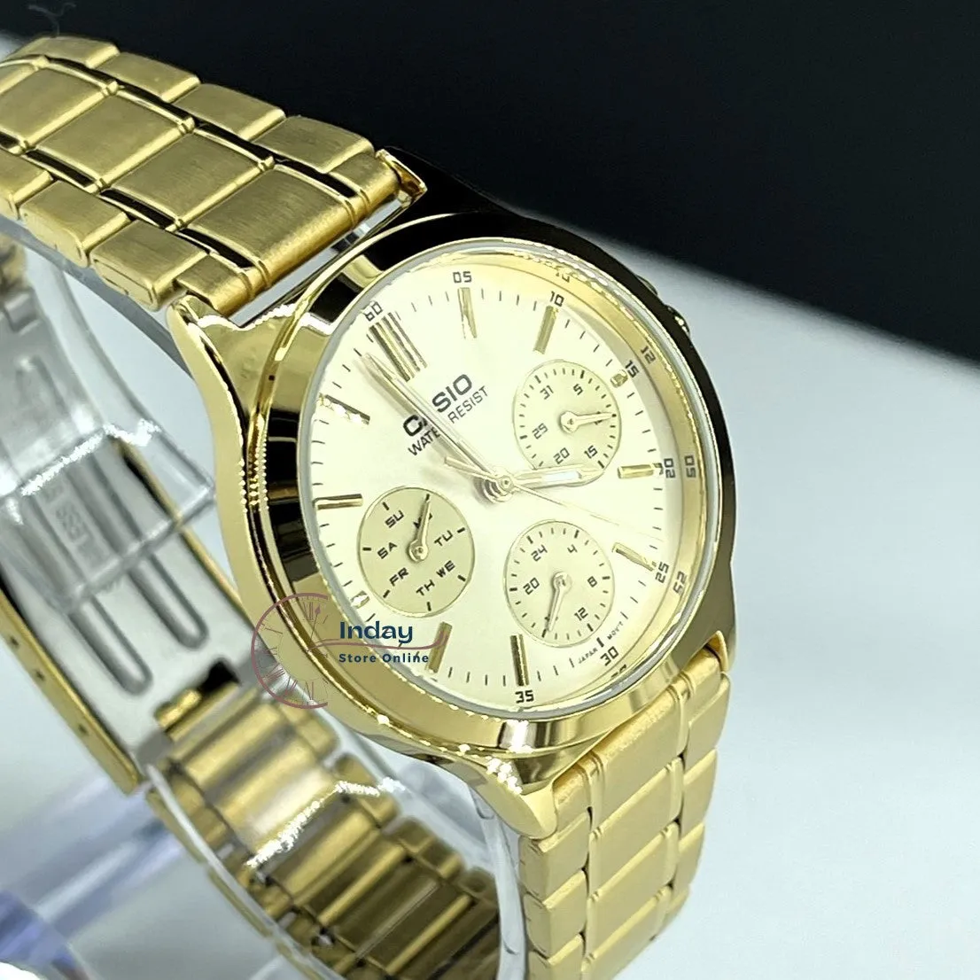 Casio Standard Women's Watch LTP-V300G-9A Gold Plated Stainless Strap Triple-fold Clasp