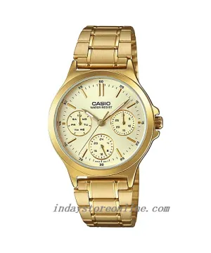 Casio Standard Women's Watch LTP-V300G-9A Gold Plated Stainless Strap Triple-fold Clasp