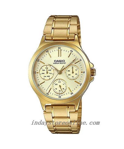 Casio Standard Women's Watch LTP-V300G-9A Gold Plated Stainless Strap Triple-fold Clasp