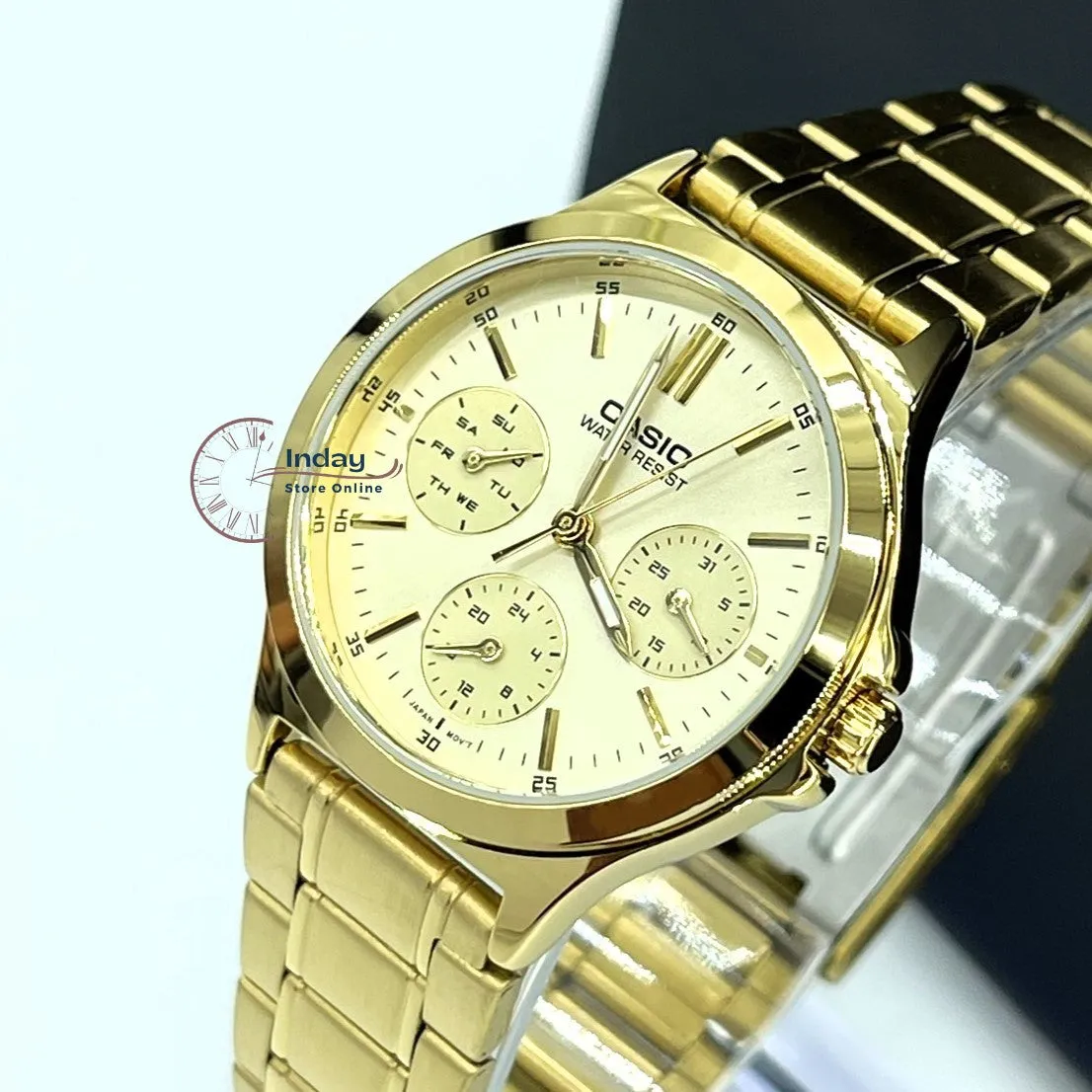 Casio Standard Women's Watch LTP-V300G-9A Gold Plated Stainless Strap Triple-fold Clasp