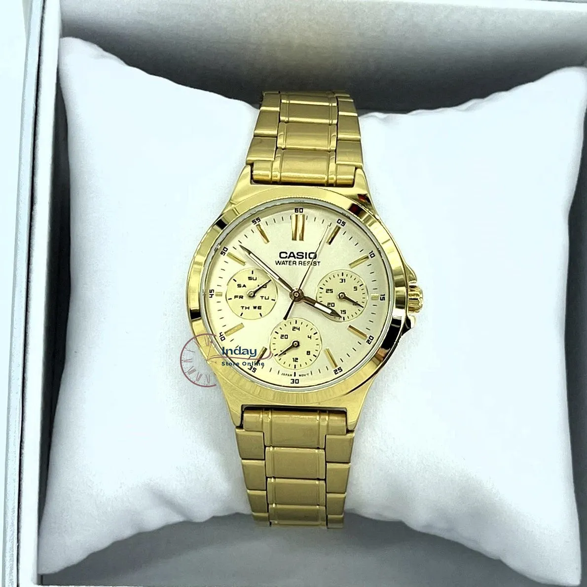 Casio Standard Women's Watch LTP-V300G-9A Gold Plated Stainless Strap Triple-fold Clasp