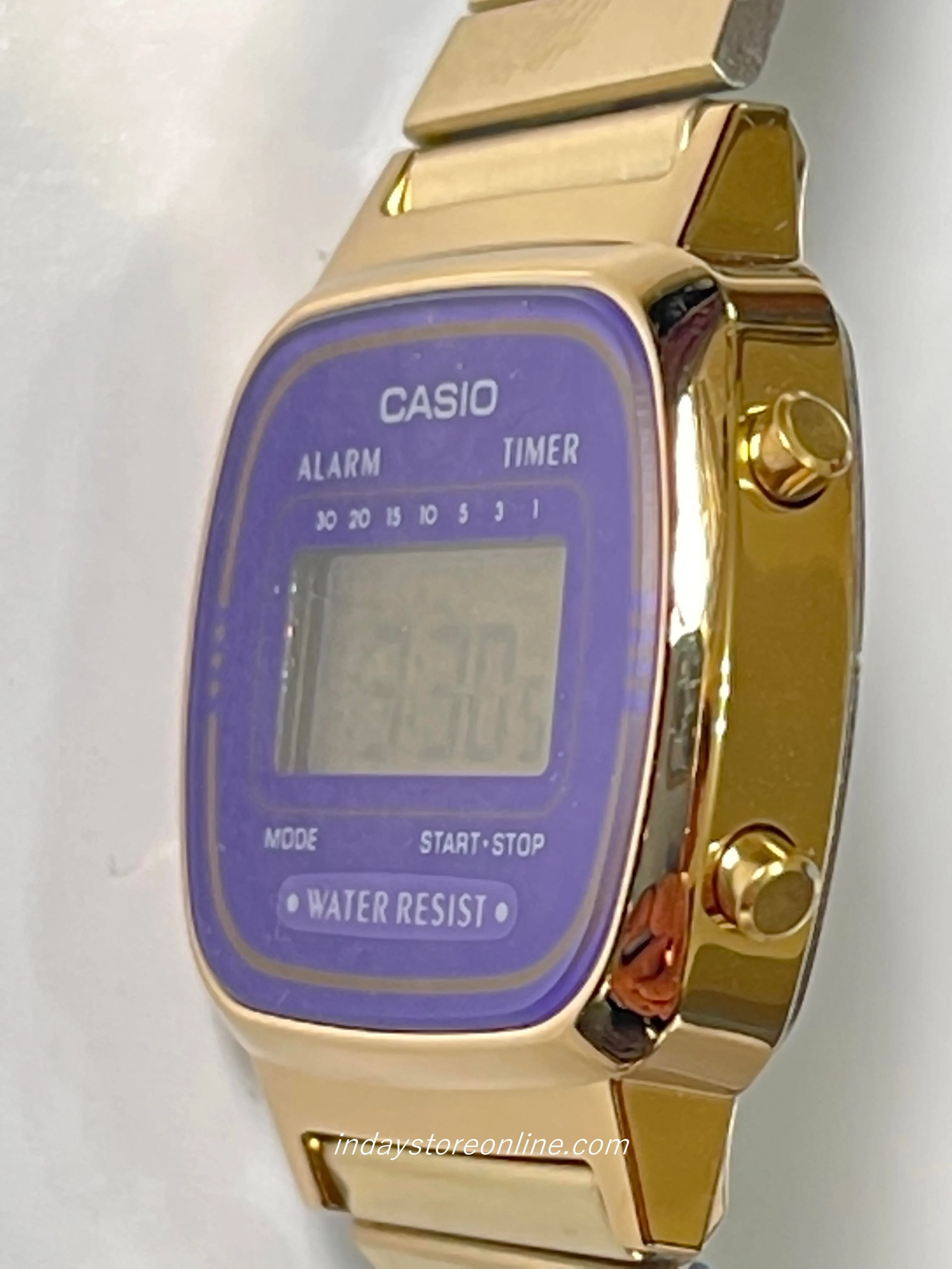 Casio Vintage Women's Watch LA670WGA-6 Gold Plated Stainless Steel Self-adjustable Band