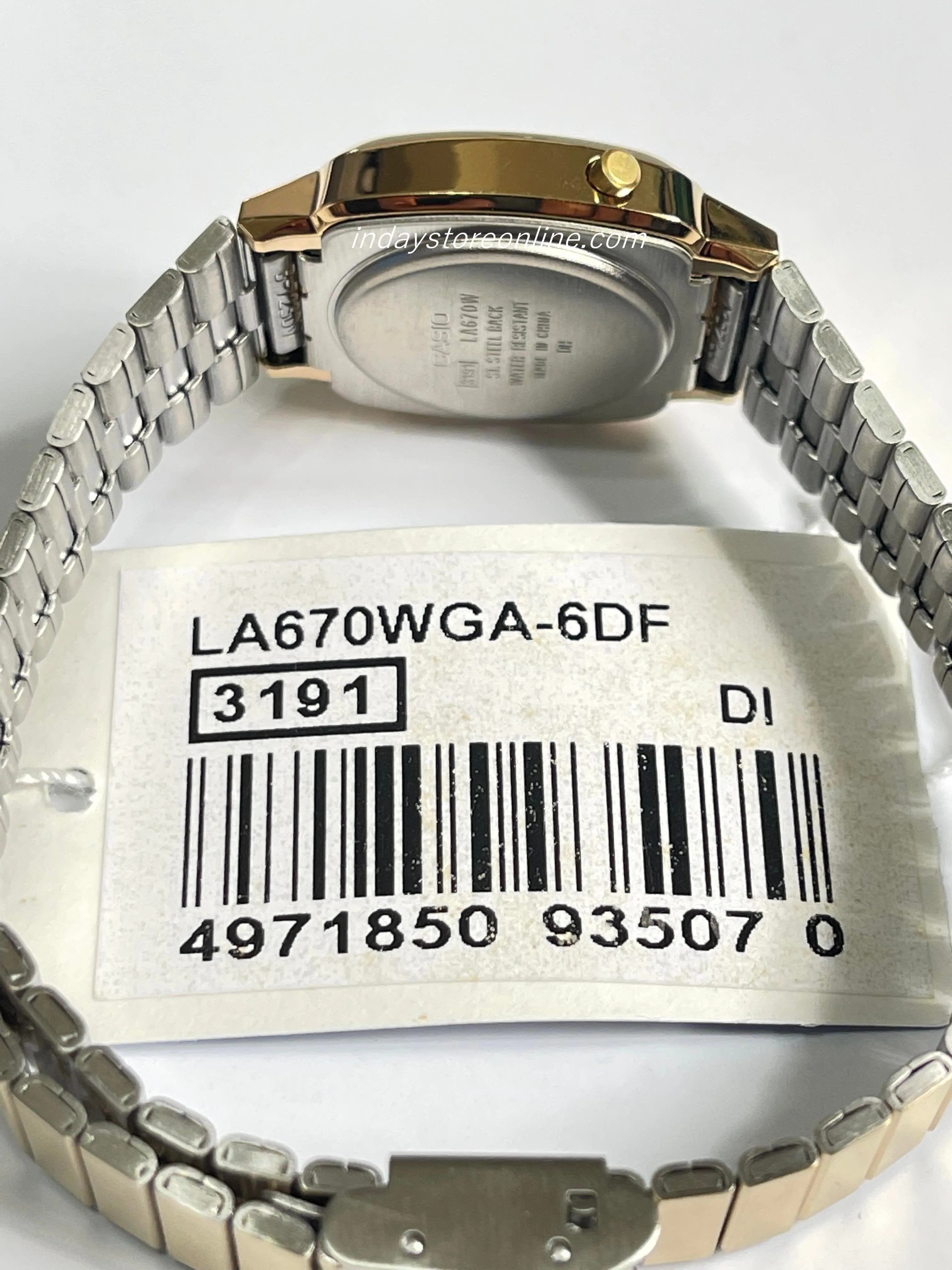 Casio Vintage Women's Watch LA670WGA-6 Gold Plated Stainless Steel Self-adjustable Band