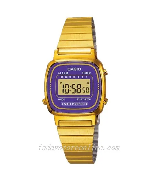 Casio Vintage Women's Watch LA670WGA-6 Gold Plated Stainless Steel Self-adjustable Band