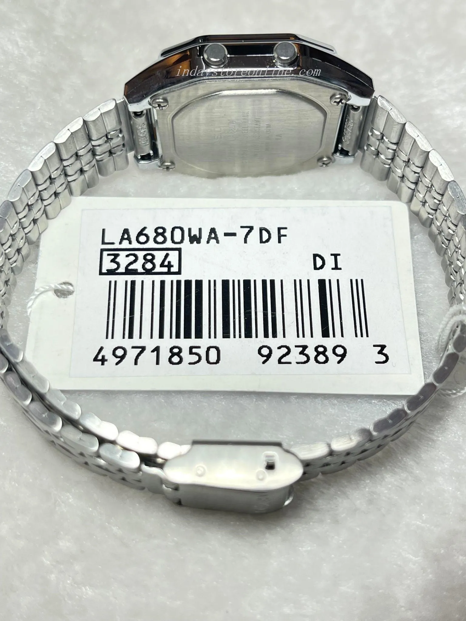 Casio Vintage Women's Watch LA680WA-7D Silver Plated Stainless Steel Strap Self-adjustable Band