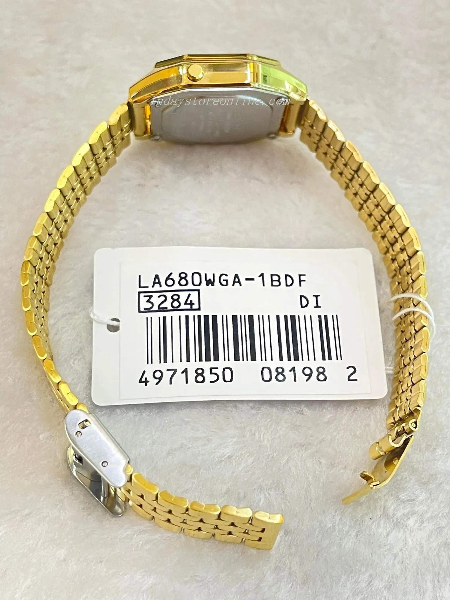Casio Vintage Women's Watch LA680WGA-1B Gold Plated Stainless Steel Self-adjustable Band