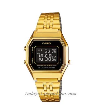 Casio Vintage Women's Watch LA680WGA-1B Gold Plated Stainless Steel Self-adjustable Band