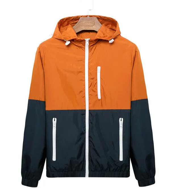Casual Jacket Thin Men Thin Windbreaker Sportswear Slim Zipper Coats 3XL ZHY1499