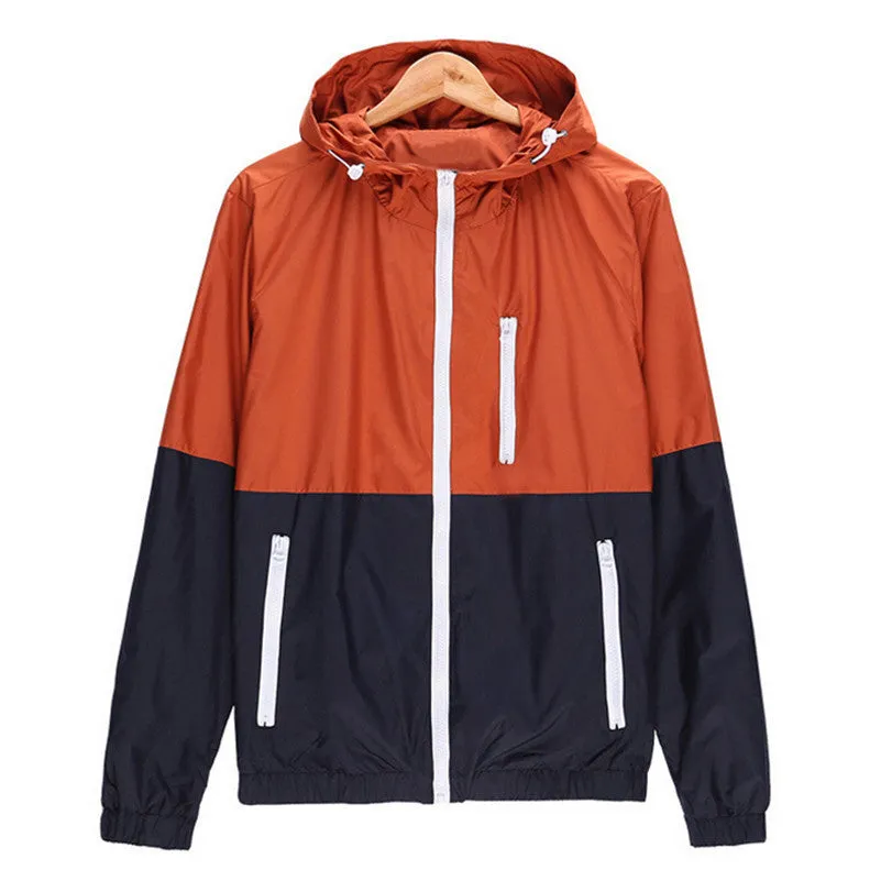 Casual Jacket Thin Men Thin Windbreaker Sportswear Slim Zipper Coats 3XL ZHY1499