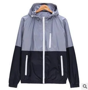 Casual Jacket Thin Men Thin Windbreaker Sportswear Slim Zipper Coats 3XL ZHY1499