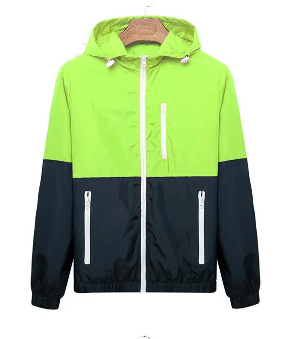 Casual Jacket Thin Men Thin Windbreaker Sportswear Slim Zipper Coats 3XL ZHY1499