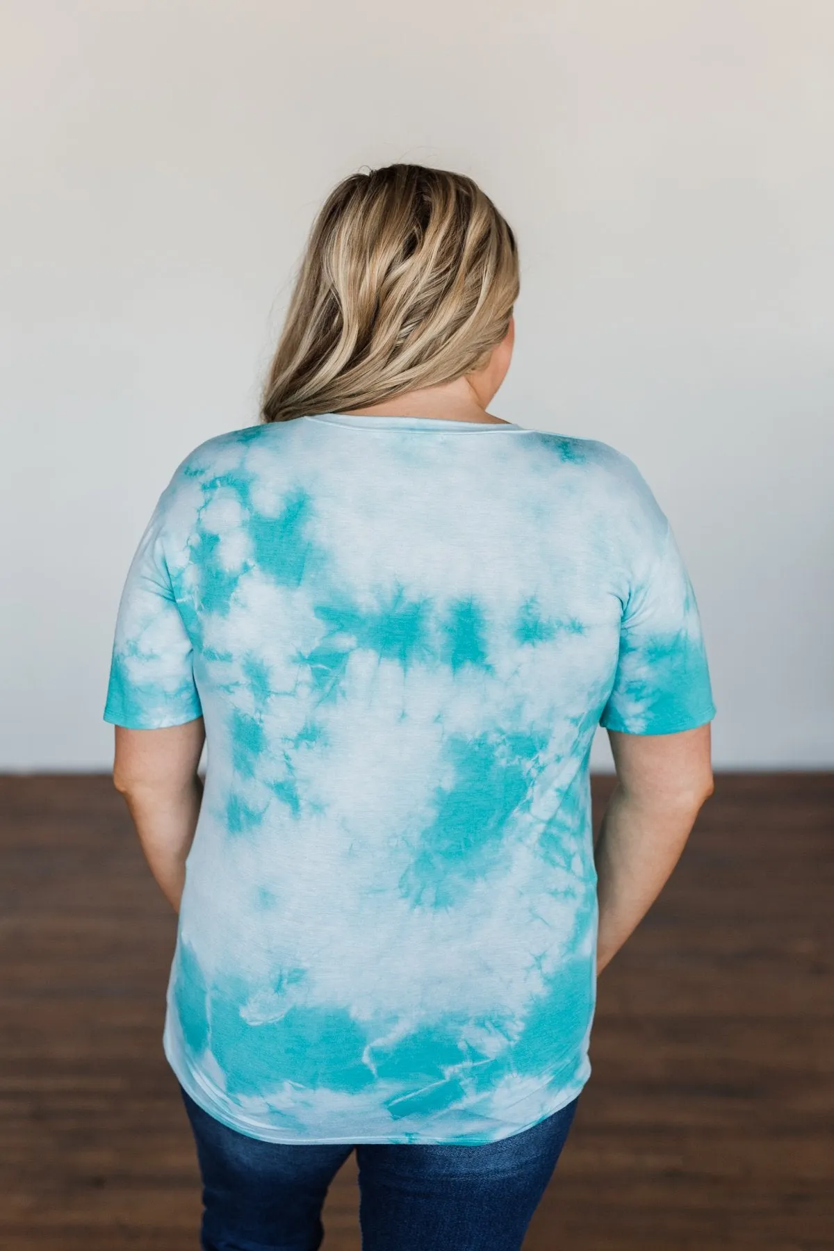 Caught Me Smiling Tie Dye Top- Blue