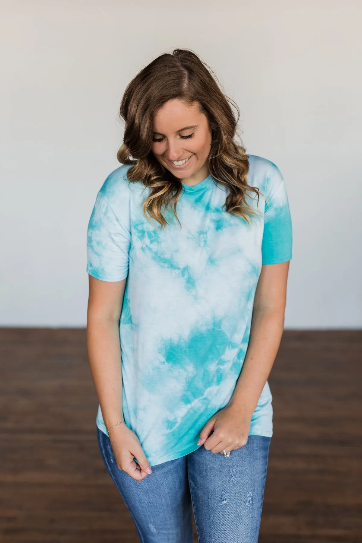 Caught Me Smiling Tie Dye Top- Blue