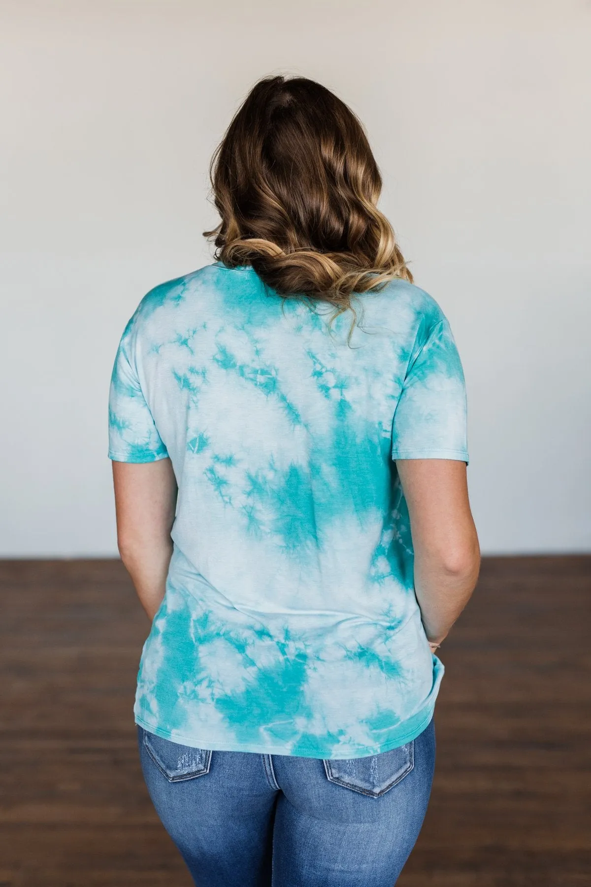 Caught Me Smiling Tie Dye Top- Blue