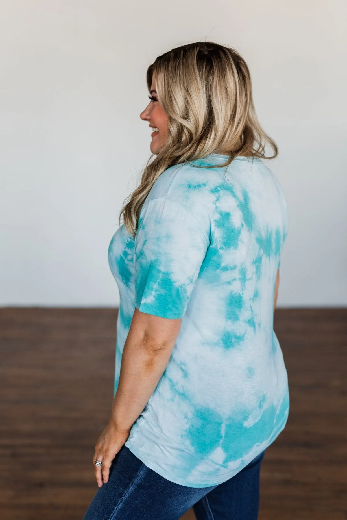 Caught Me Smiling Tie Dye Top- Blue