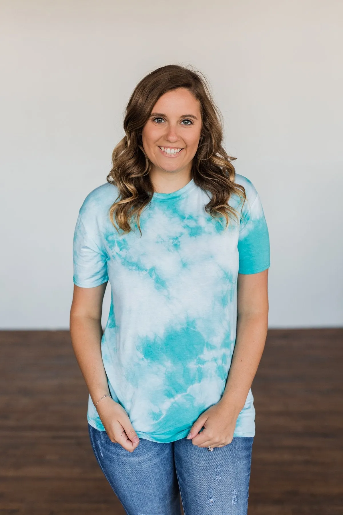 Caught Me Smiling Tie Dye Top- Blue