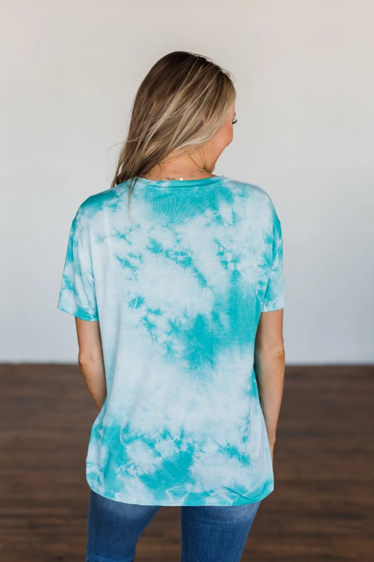 Caught Me Smiling Tie Dye Top- Blue