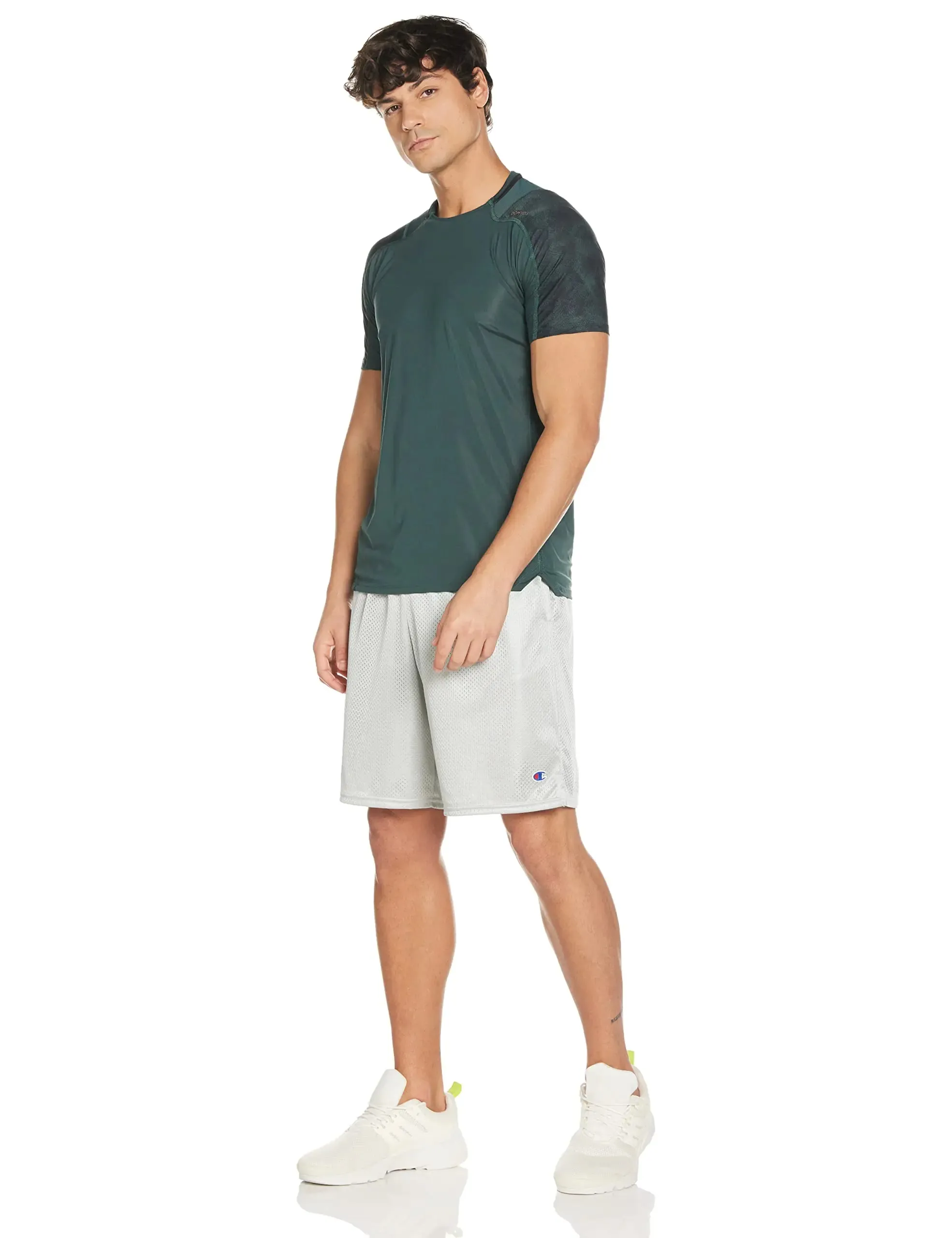 Champion Men's Shorts, Men's Mesh Gym Shorts, Lightweight Athletic Shorts (Reg. Or Big & Tall) Standard X-Large Athletic Gray C Patch Logo