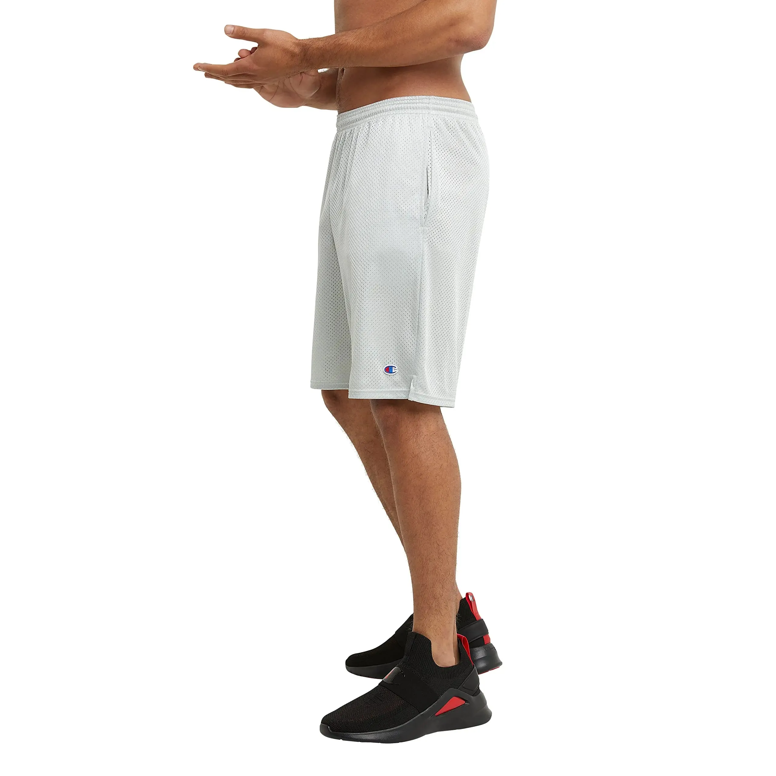Champion Men's Shorts, Men's Mesh Gym Shorts, Lightweight Athletic Shorts (Reg. Or Big & Tall) Standard X-Large Athletic Gray C Patch Logo