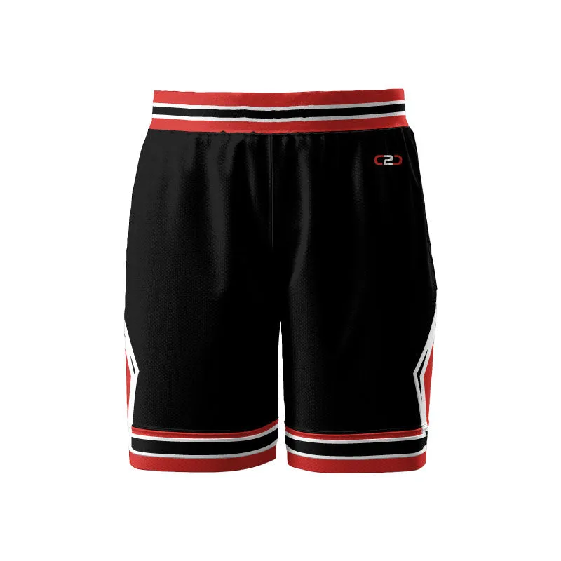 Chicago Deluxe Core Black Basketball Shorts Pockets Plus Lining Design Your Own Custom