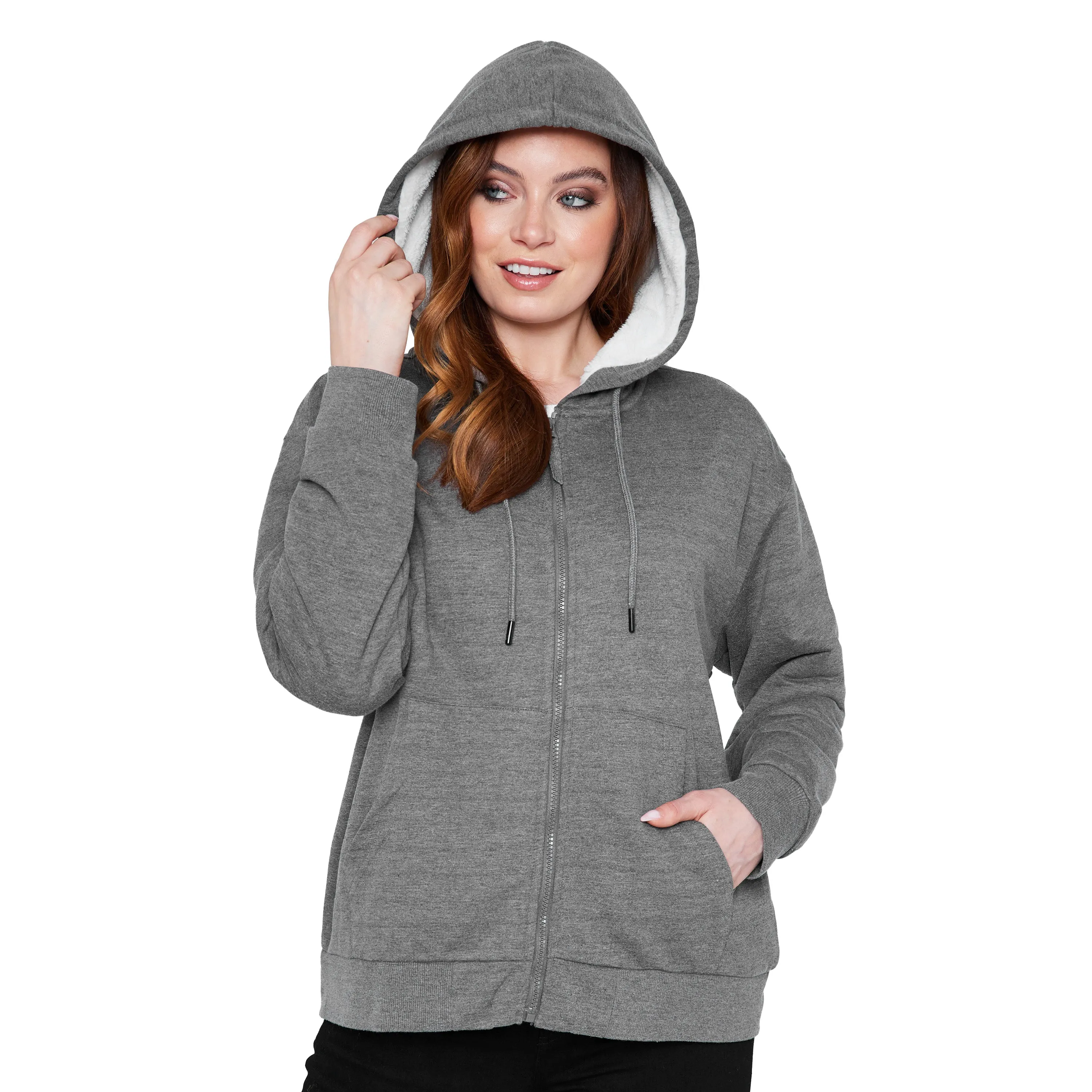 CityComfort Womens Hoodie with Fleece Lining Zip Hoodie Women Teenagers S-XL Warm Cosy Outerwear Full Zip Loungewear Gifts for Her