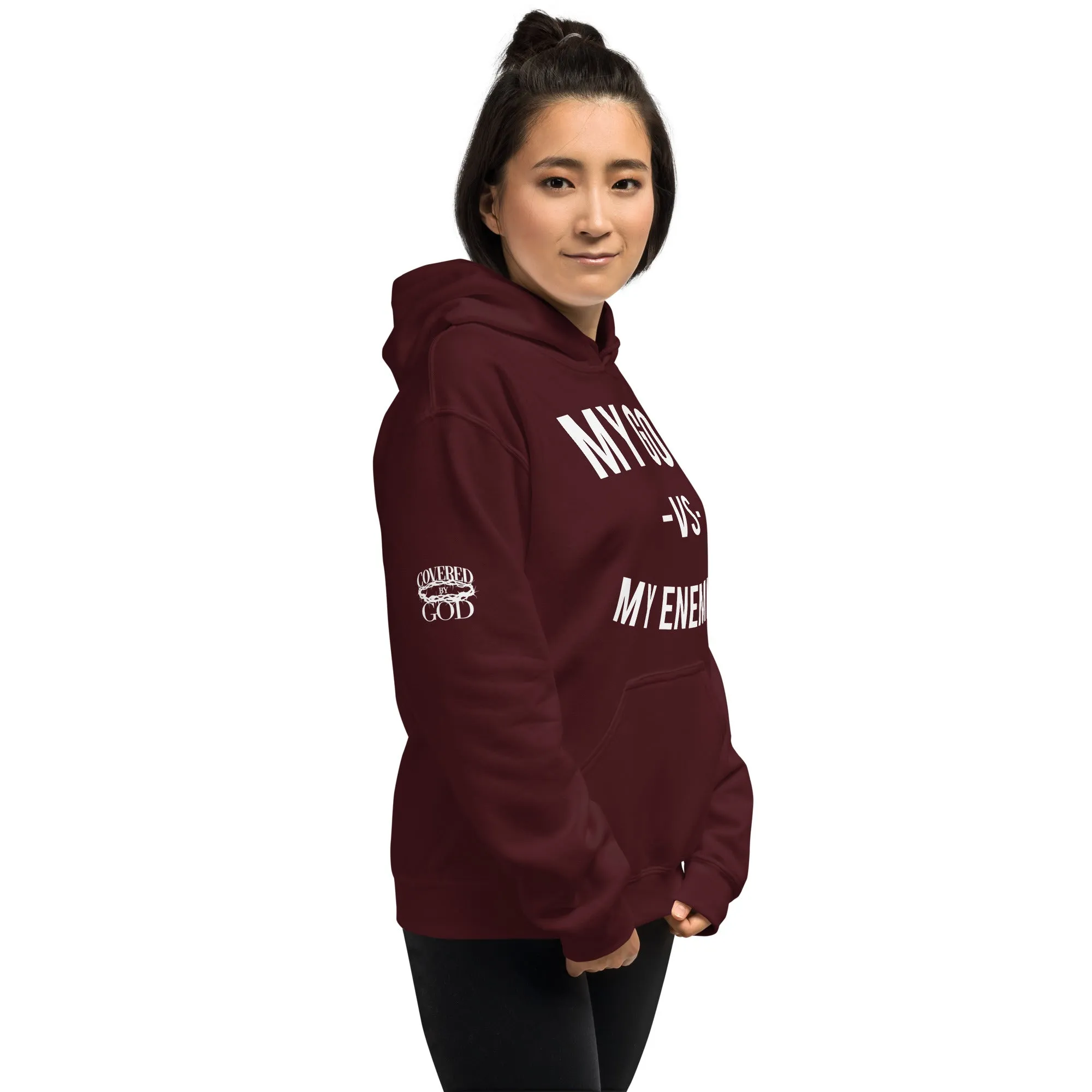 Classic My God Vs My Enemies Burgundy Hoodie